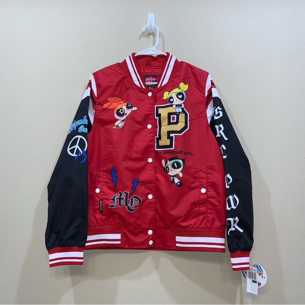 Members Only x The Powerpuff Girls Súper Fierce Varsity Jacket-Size L New